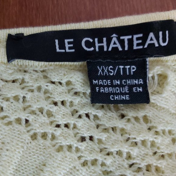 XXS Le Chateau butter yellow cotton sweater - Picture 2 of 4